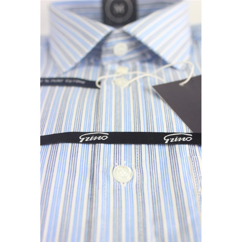 CAMICIA UOMO IN PURO COTONE VESTIBILITÀ COMODA TG.M-2XL RIGHE TASCHINO