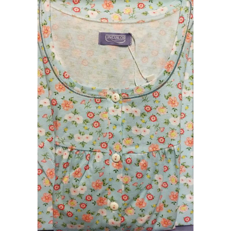 .CAMICIA NOTTE LINCLALOR 100% COTONE MAGLINA ART.75404 TAGLIE FORTI E CALIBRATE