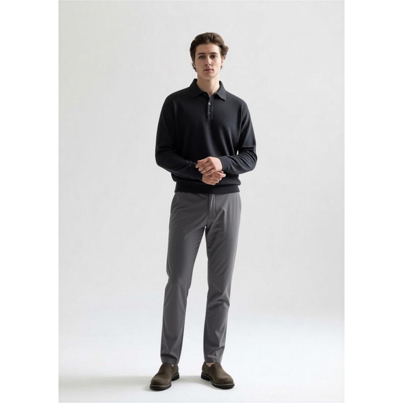 MAGLIA UOMO POLO 90% LANA 10% CASHMERE MADE IN ITALY 3 BOTTONI