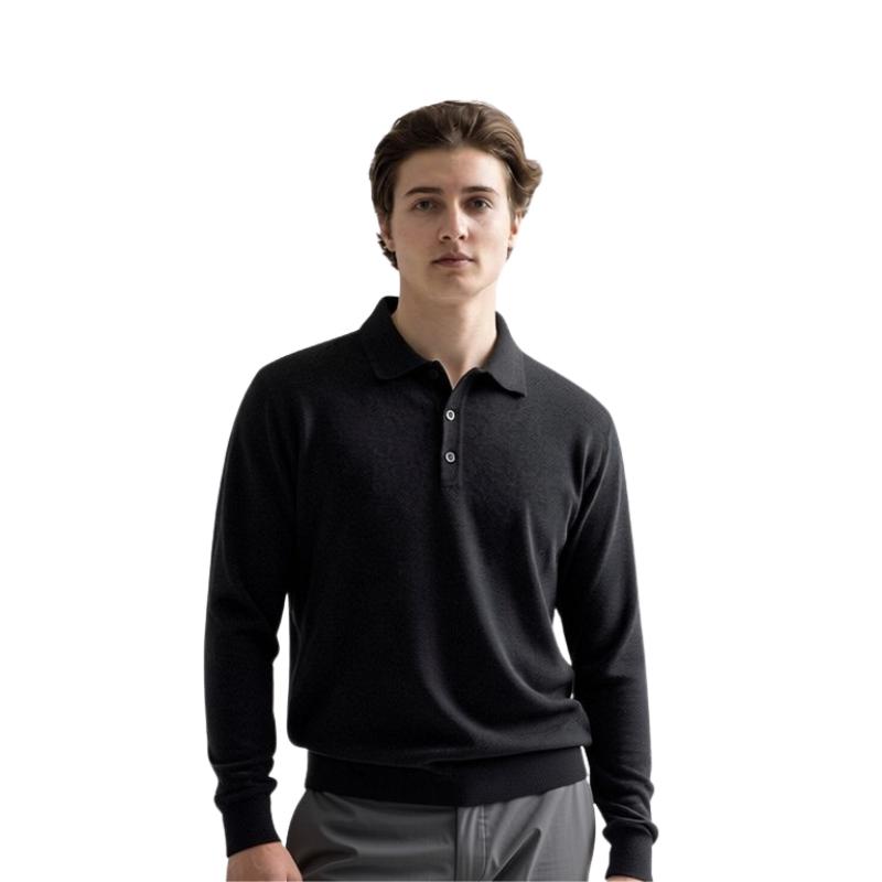 MAGLIA UOMO POLO 90% LANA 10% CASHMERE MADE IN ITALY 3 BOTTONI