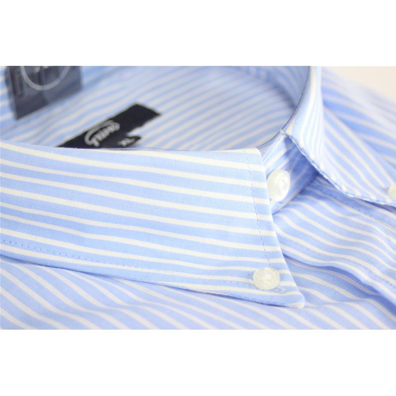 CAMICIA UOMO IN PURO COTONE VESTIBILITÀ COMODA TG.M-3XL RIGHE TASCHINO