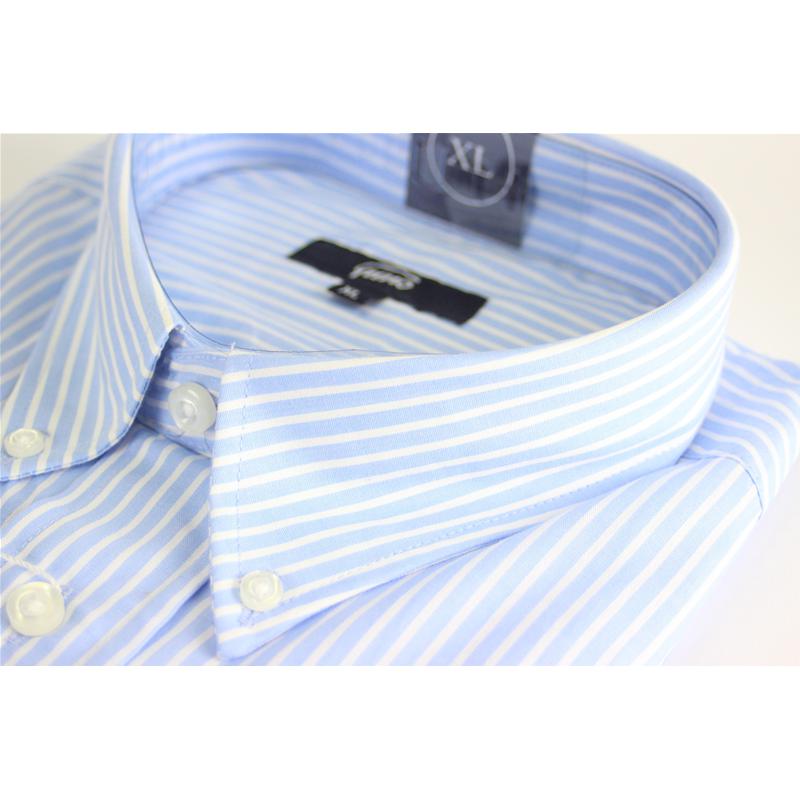 CAMICIA UOMO IN PURO COTONE VESTIBILITÀ COMODA TG.M-3XL RIGHE TASCHINO