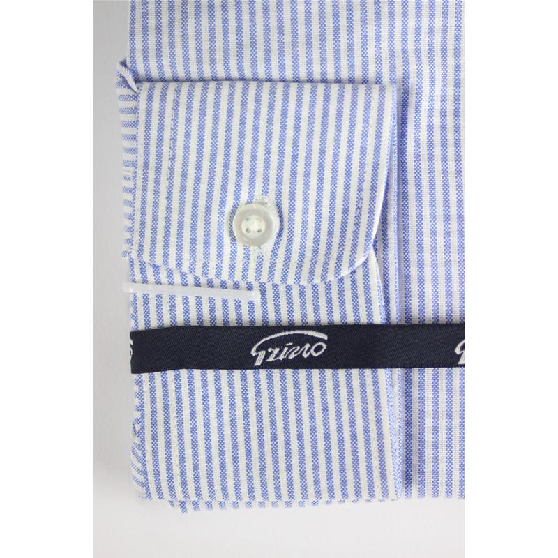 CAMICIA UOMO IN PURO COTONE OXFORD VESTIBILITÀ COMODA TG.M-3XL RIGHE TASCHINO