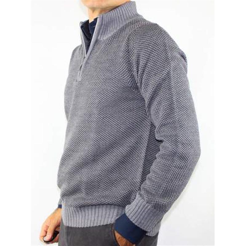 MAGLIAUOMO LUPETTO ZIP MISTO LANA,MADE IN ITALY.TG M-L-XL-2XL-3XL GOLF PULLOVER