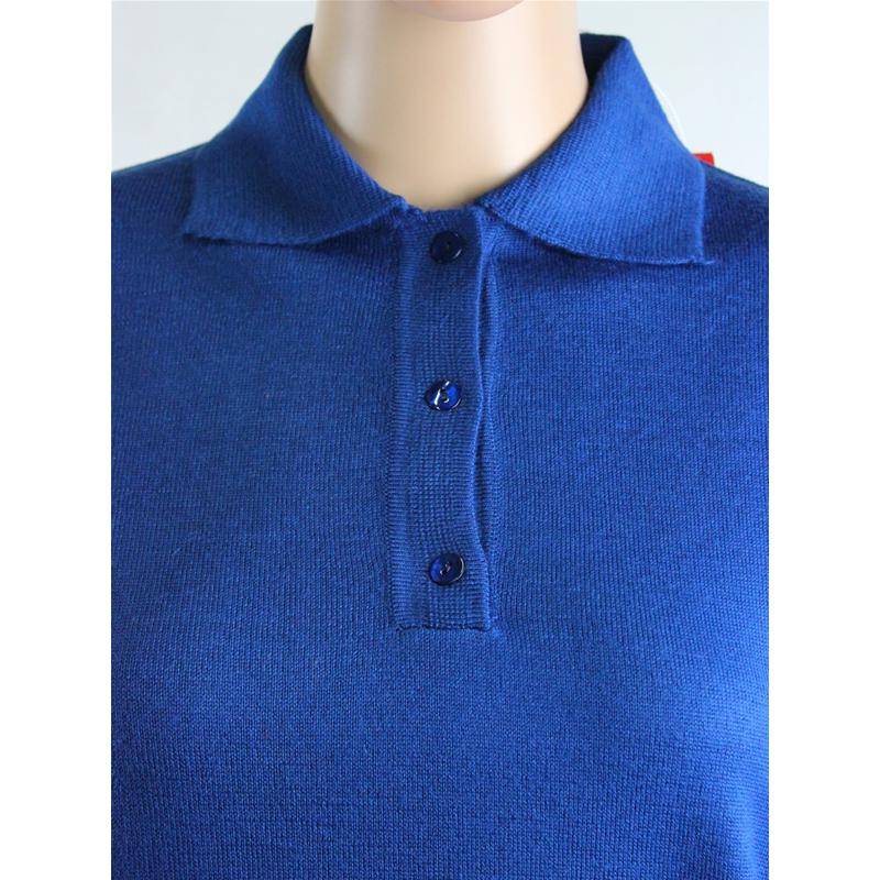 .MAGLIA POLO DONNA 3 BOTTONI.LANA MERINOS 80% MADE IN ITALY S-M-L-XL-XXL AVIO