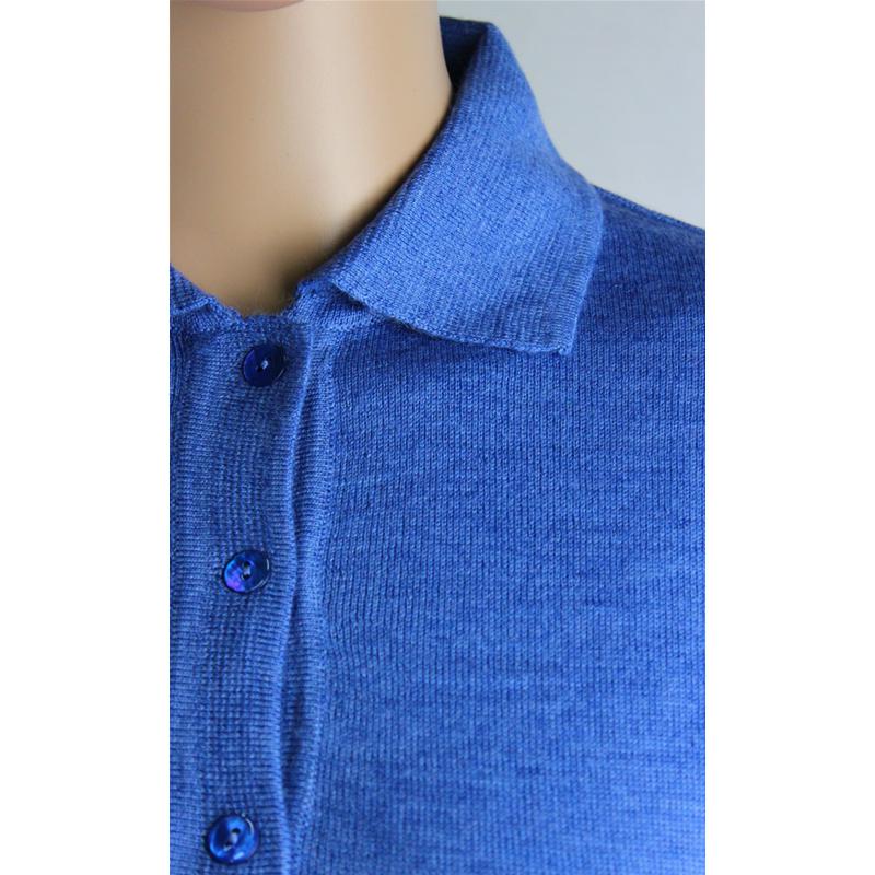 ..MAGLIA POLO DONNA 3 BOTTONI.LANA MERINOS 80% MADE IN ITALY S-M-L-XL-XXL AZZURRO