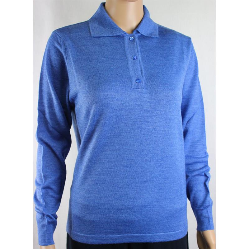 ..MAGLIA POLO DONNA 3 BOTTONI.LANA MERINOS 80% MADE IN ITALY S-M-L-XL-XXL AZZURRO