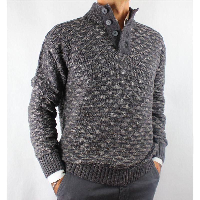 GOLF UOMO LUPETTO 4 BOTTONI LANA MADE IN ITALY MEZZO COLLO 6018