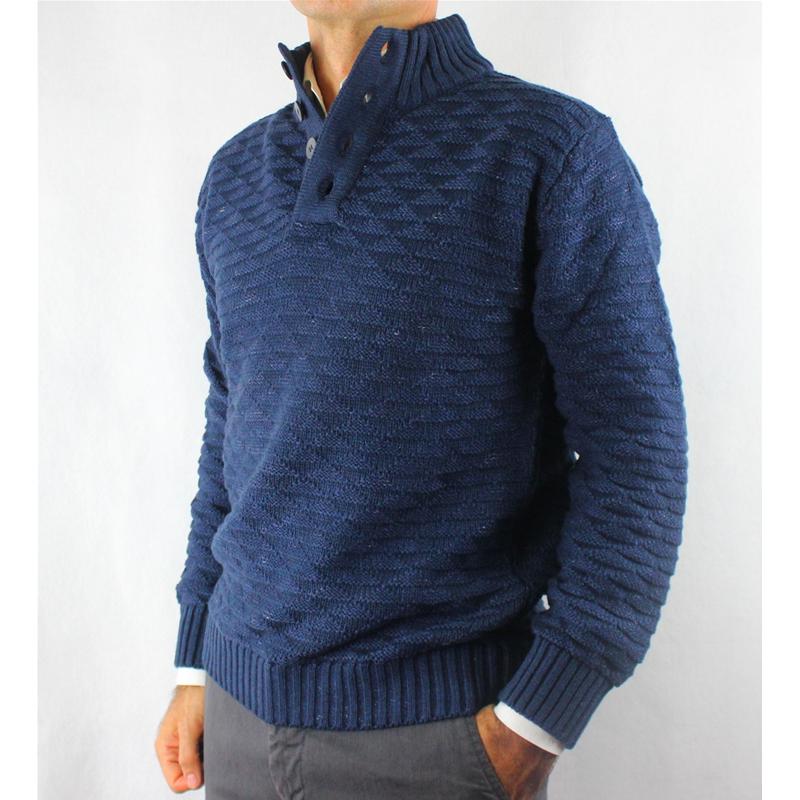 GOLF UOMO LUPETTO 4 BOTTONI LANA MADE IN ITALY MEZZO COLLO 6018