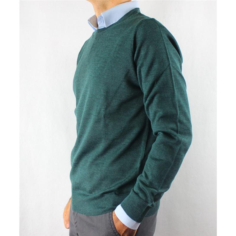 .GOLF UOMO GIROCOLLO 80% LANA MERINOS MADE IN ITALY UNITO 5 COLORI