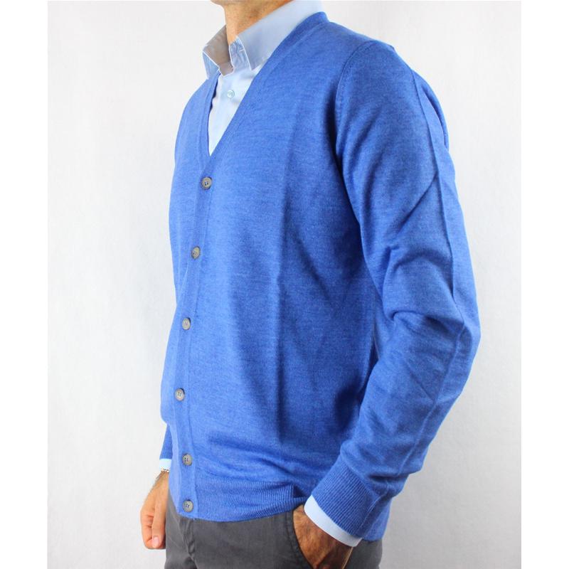 GIACCA UOMO BOTTONI 80% LANA MERINOS MADE IN ITALY CARDIGAN M-3XL 5 COLORI