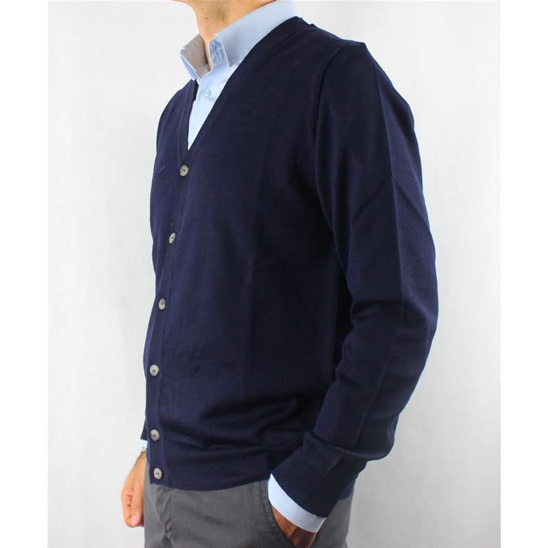 GIACCA UOMO BOTTONI 80% LANA MERINOS MADE IN ITALY CARDIGAN M-3XL 5 COLORI