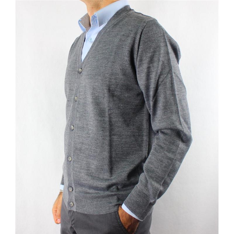GIACCA UOMO BOTTONI 80% LANA MERINOS MADE IN ITALY CARDIGAN M-3XL 5 COLORI