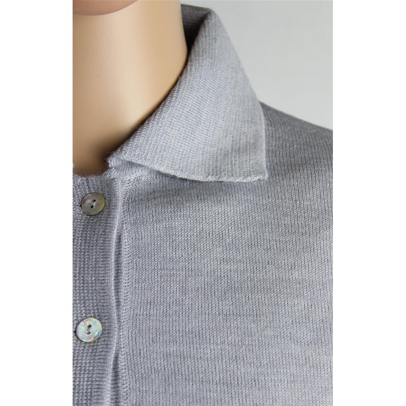 .MAGLIA POLO DONNA 3 BOTTONI.LANA MERINOS 80% MADE IN ITALY S-M-L-XL-XXL PERLA