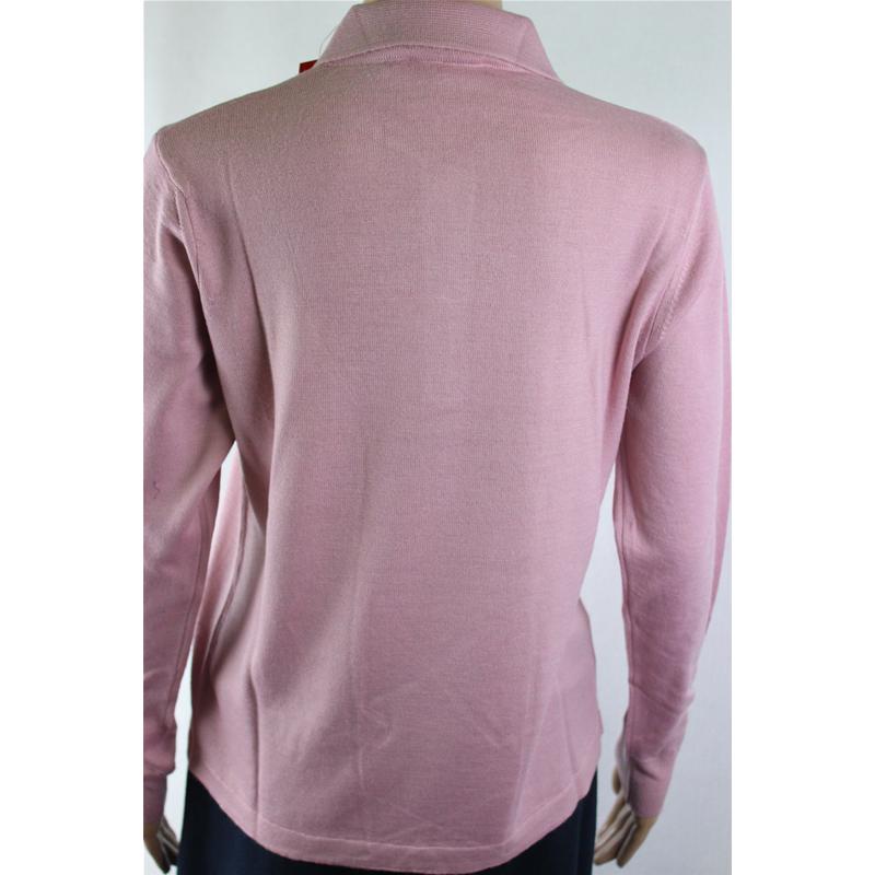 .MAGLIA POLO DONNA 3 BOTTONI.LANA MERINOS 80% MADE IN ITALY S-M-L-XL-XXL ROSA