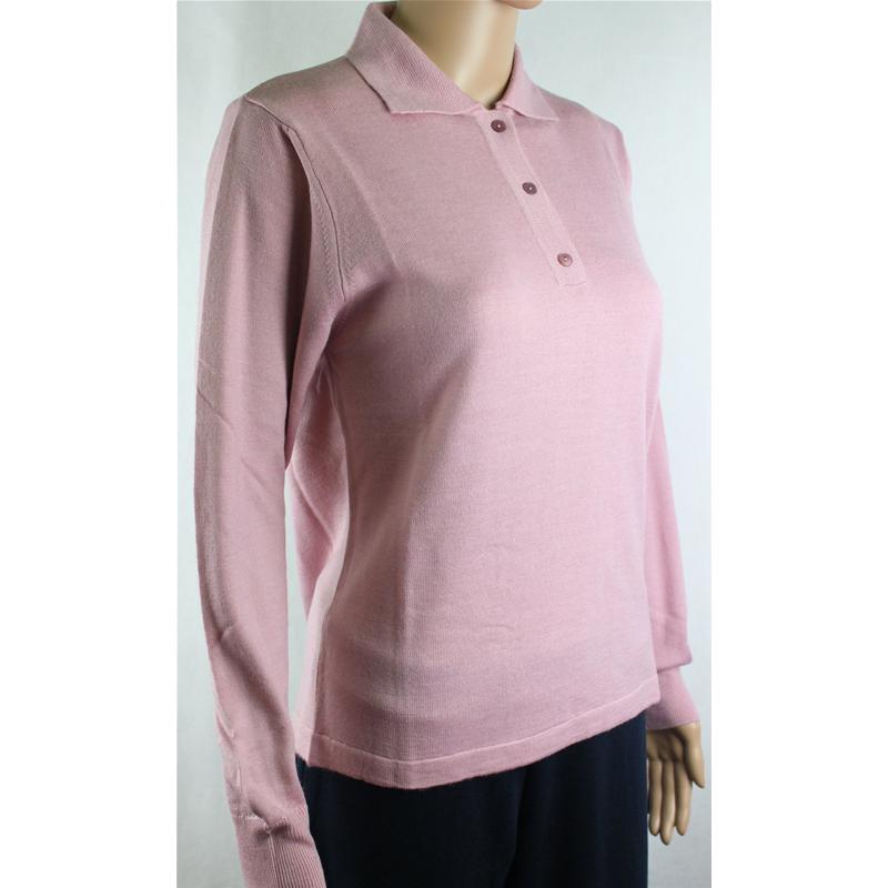 .MAGLIA POLO DONNA 3 BOTTONI.LANA MERINOS 80% MADE IN ITALY S-M-L-XL-XXL ROSA