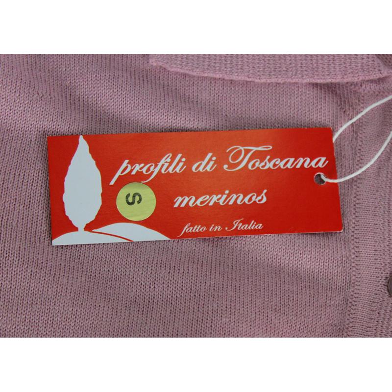 .MAGLIA POLO DONNA 3 BOTTONI.LANA MERINOS 80% MADE IN ITALY S-M-L-XL-XXL ROSA