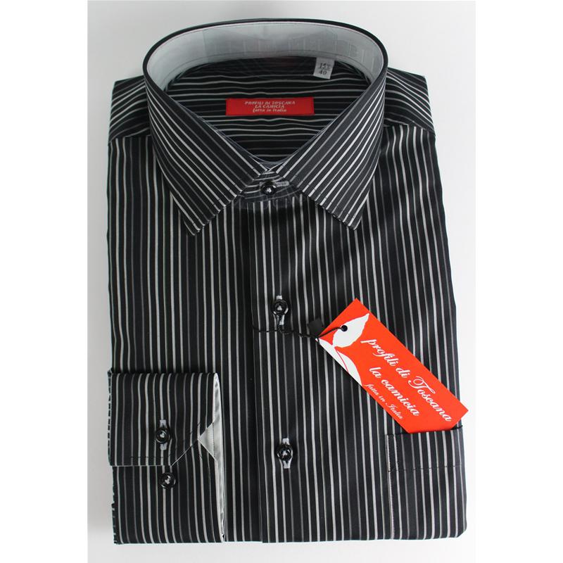 CAMICIA UOMO 100% COTONE LAVORAZIONE ARTIGIANALE MADE IN ITALY 39-46 REGULAR RIGHE