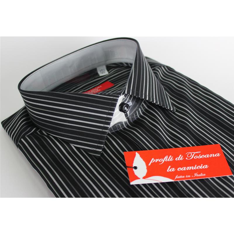 CAMICIA UOMO 100% COTONE LAVORAZIONE ARTIGIANALE MADE IN ITALY 39-46 REGULAR RIGHE