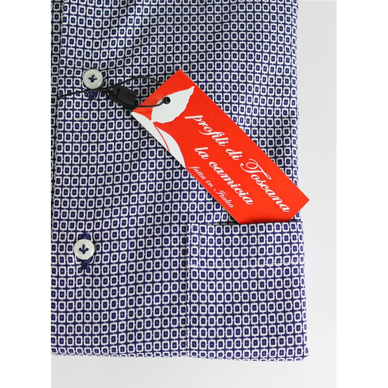 CAMICIA UOMO 100% COTONE LAVORAZIONE ARTIGIANALE MADE IN ITALY 39-46 REGULAR FANTASIA