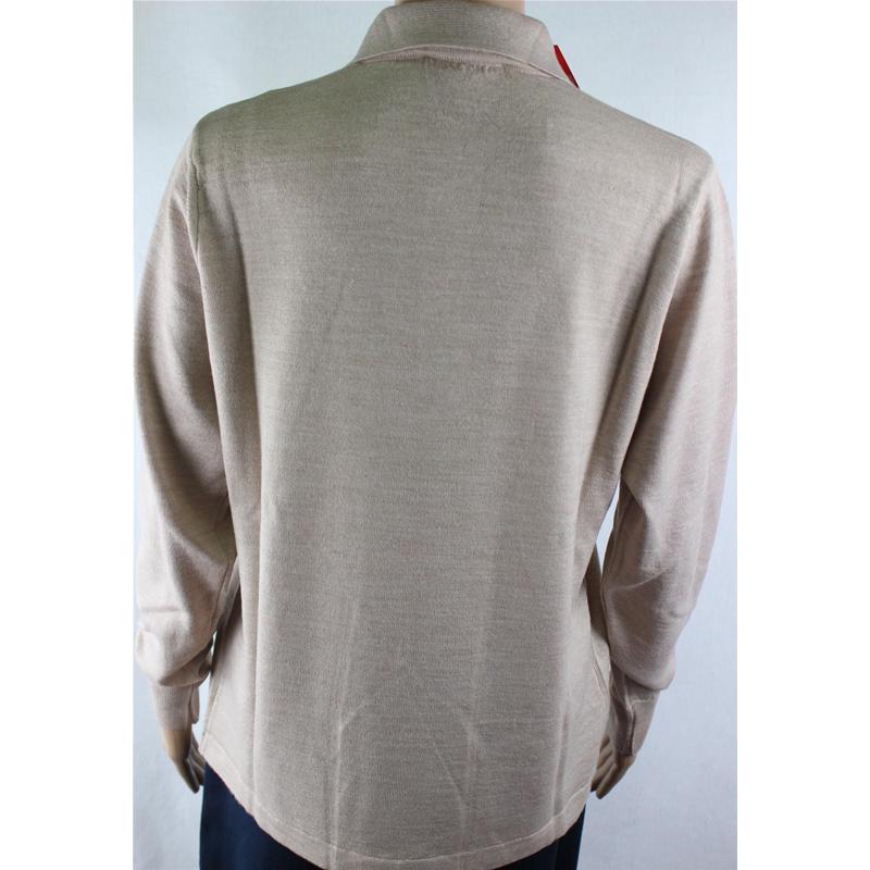 .MAGLIA POLO DONNA 3 BOTTONI.LANA MERINOS 80% MADE IN ITALY S-M-L-XL-XXL SABBIA