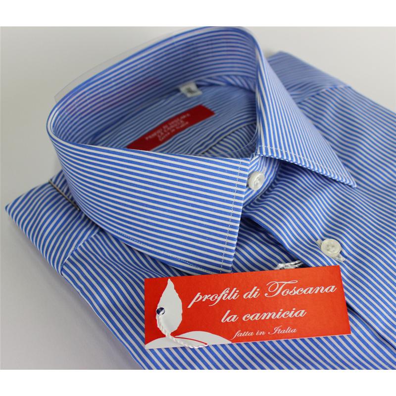 CAMICIA UOMO 100% COTONE LAVORAZIONE ARTIGIANALE MADE IN ITALY 39-50 REGULAR RIGHE