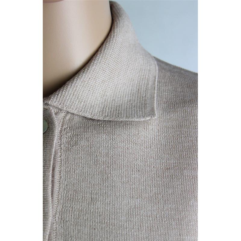 .MAGLIA POLO DONNA 3 BOTTONI.LANA MERINOS 80% MADE IN ITALY S-M-L-XL-XXL SABBIA