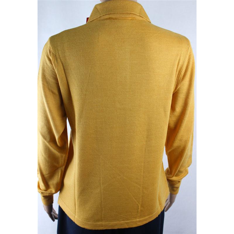 .MAGLIA POLO DONNA 3 BOTTONI.LANA MERINOS 80% MADE IN ITALY S-M-L-XL-XXL GIALLO