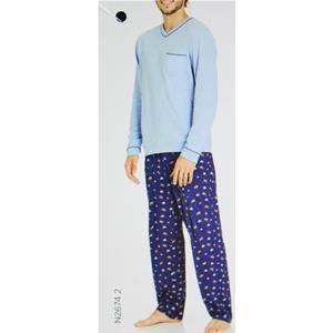 .PIGIAMA UOMO RAGNO 100% COTONE COLLO V PANT.FANTASIA ART.N26742