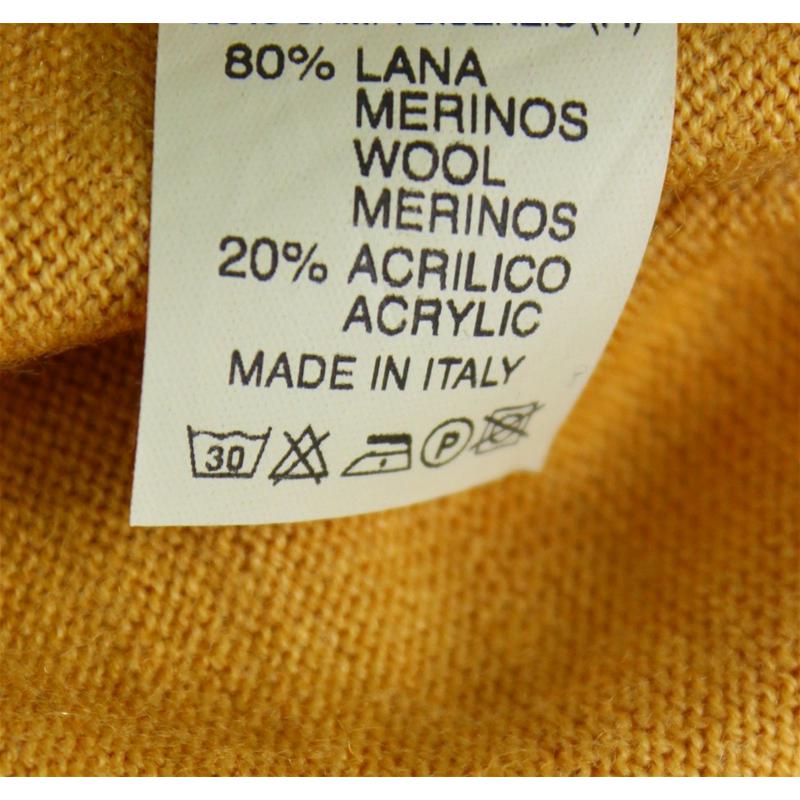 .MAGLIA POLO DONNA 3 BOTTONI.LANA MERINOS 80% MADE IN ITALY S-M-L-XL-XXL GIALLO