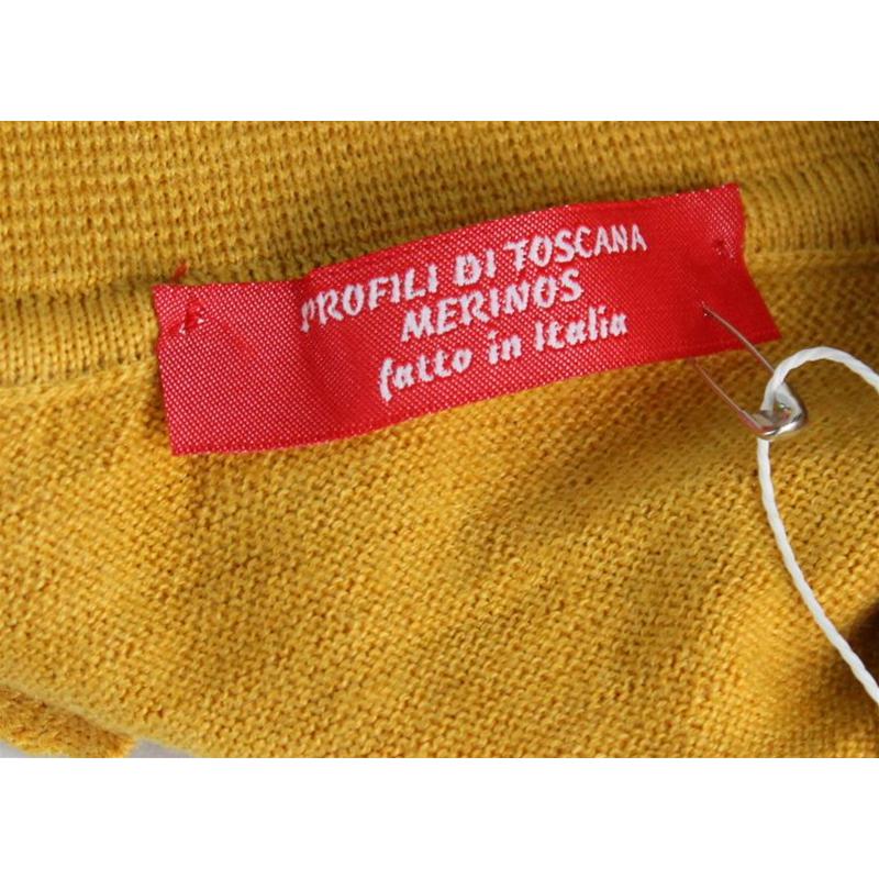 .MAGLIA POLO DONNA 3 BOTTONI.LANA MERINOS 80% MADE IN ITALY S-M-L-XL-XXL GIALLO