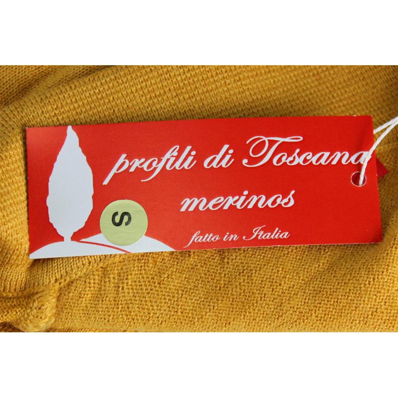 .MAGLIA POLO DONNA 3 BOTTONI.LANA MERINOS 80% MADE IN ITALY S-M-L-XL-XXL GIALLO