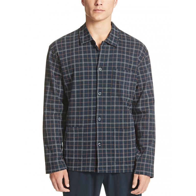 PIGIAMA UOMO RAGNO COTONE INVERNALE INTERLOCK APERTO CON COLLO ART.U067N7 TG.46-60