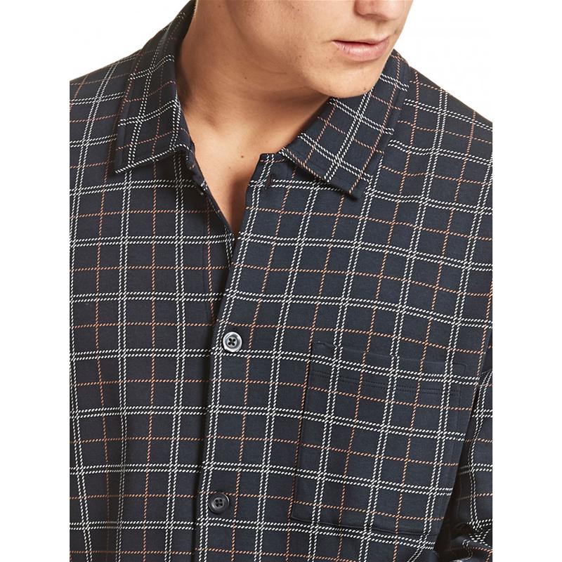 PIGIAMA UOMO RAGNO COTONE INVERNALE INTERLOCK APERTO CON COLLO ART.U067N7 TG.46-60