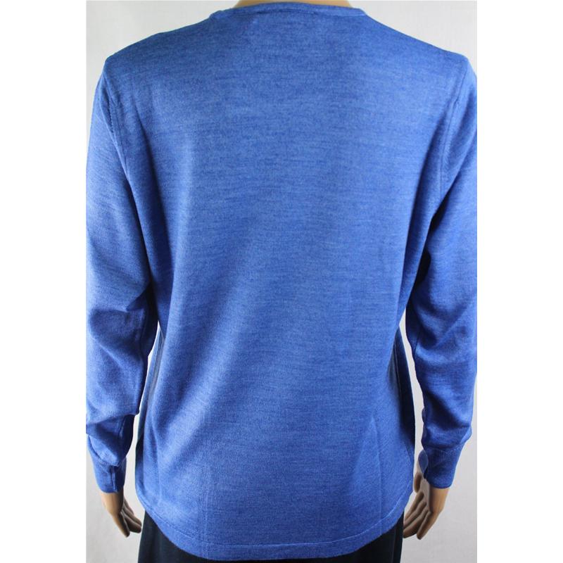 MAGLIA DONNA PARICOLLO.LANA MERINOS 80% MADE IN ITALY S-M-L-XL-XXL AZZURRO