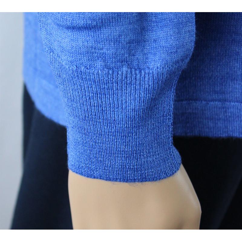 MAGLIA DONNA PARICOLLO.LANA MERINOS 80% MADE IN ITALY S-M-L-XL-XXL AZZURRO