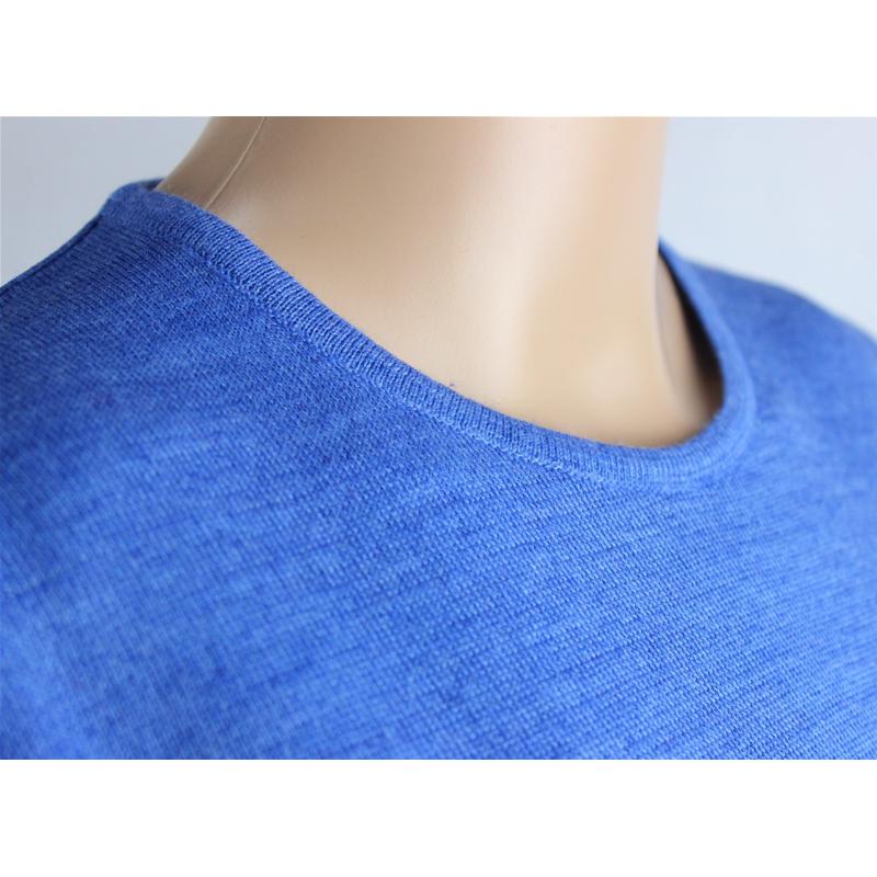 MAGLIA DONNA PARICOLLO.LANA MERINOS 80% MADE IN ITALY S-M-L-XL-XXL AZZURRO