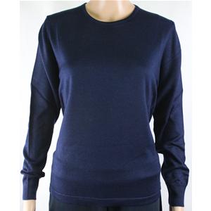 .MAGLIA DONNA PARICOLLO.LANA MERINOS 80% MADE IN ITALY S-M-L-XL-XXL BLU