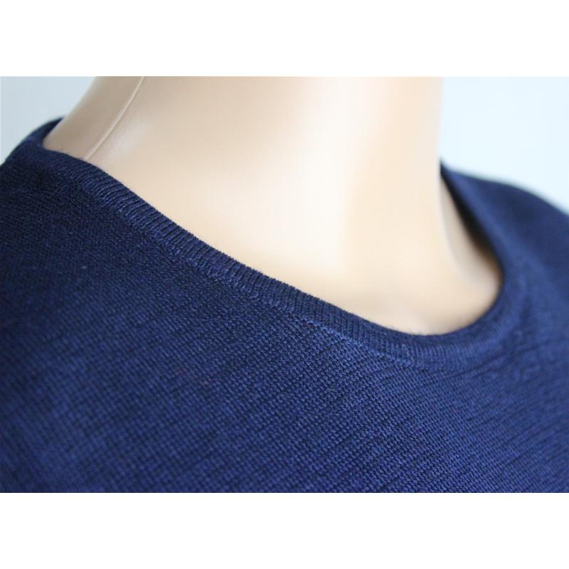 .MAGLIA DONNA PARICOLLO.LANA MERINOS 80% MADE IN ITALY S-M-L-XL-XXL BLU