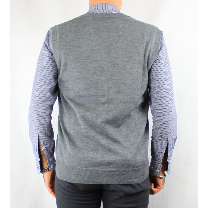 .GILET UOMO APERTO 80% LANA.MADE IN ITALY.BOTTONI