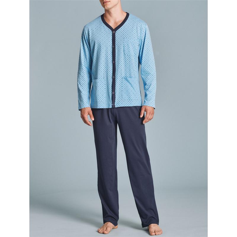 .PIGIAMA UOMO RAGNO APERTO COTONE BOTTONI ART.U090N6