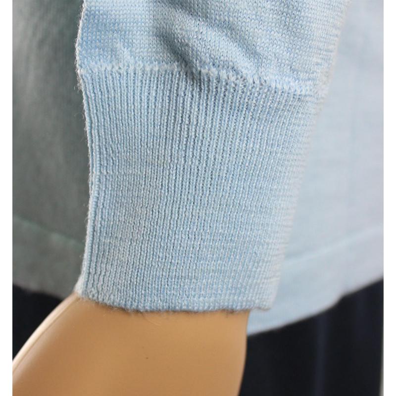 .MAGLIA DONNA PARICOLLO.LANA MERINOS 80% MADE IN ITALY S-M-L-XL-XXL CIELO
