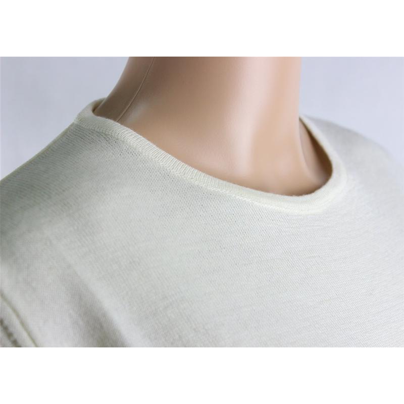 MAGLIA DONNA PARICOLLO.LANA MERINOS 80% MADE IN ITALY S-M-L-XL-XXL PANNA