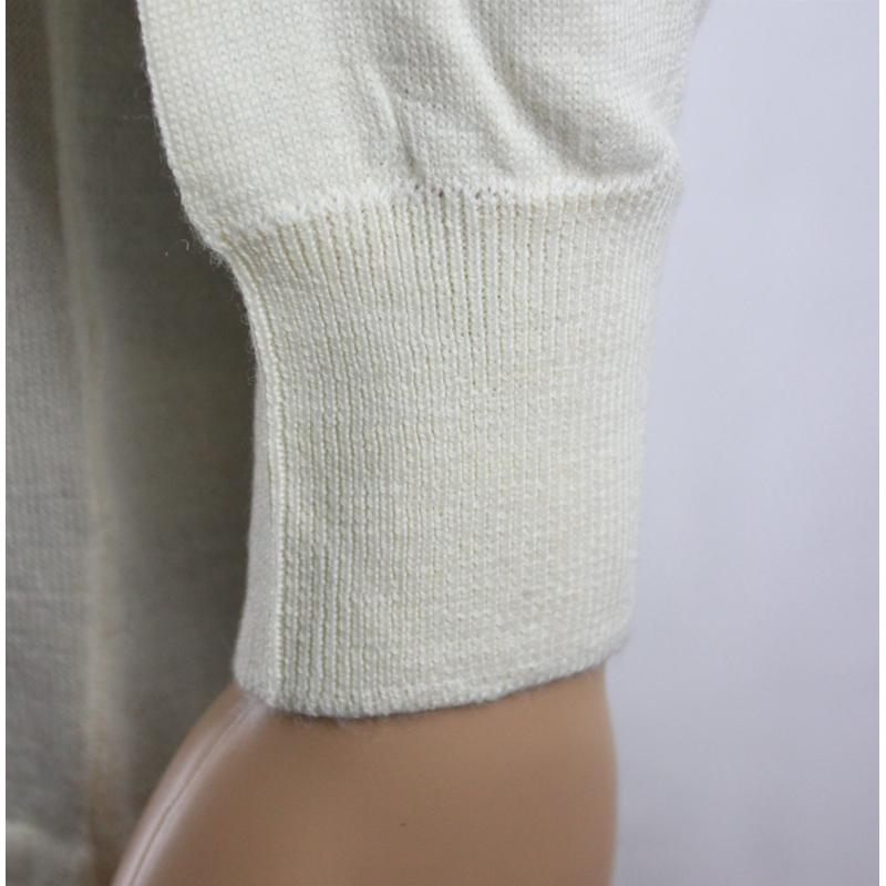 MAGLIA DONNA PARICOLLO.LANA MERINOS 80% MADE IN ITALY S-M-L-XL-XXL PANNA