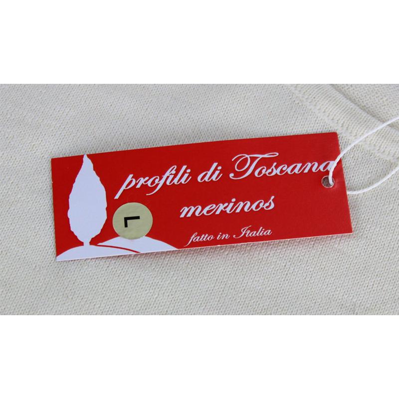 MAGLIA DONNA PARICOLLO.LANA MERINOS 80% MADE IN ITALY S-M-L-XL-XXL PANNA