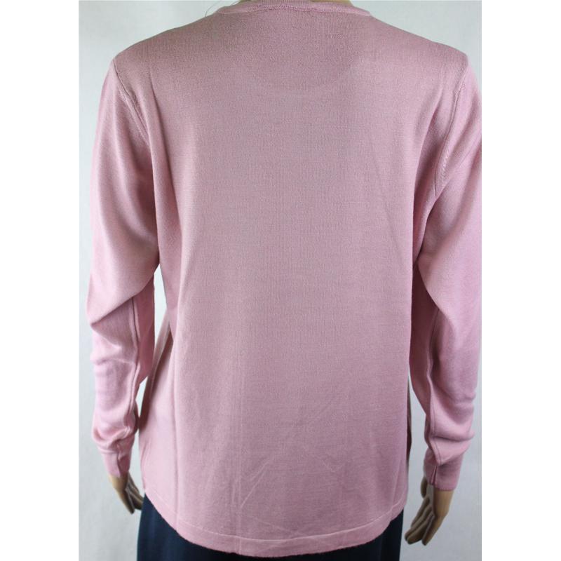 MAGLIA DONNA PARICOLLO.LANA MERINOS 80% MADE IN ITALY S-M-L-XL-XXL ROSA