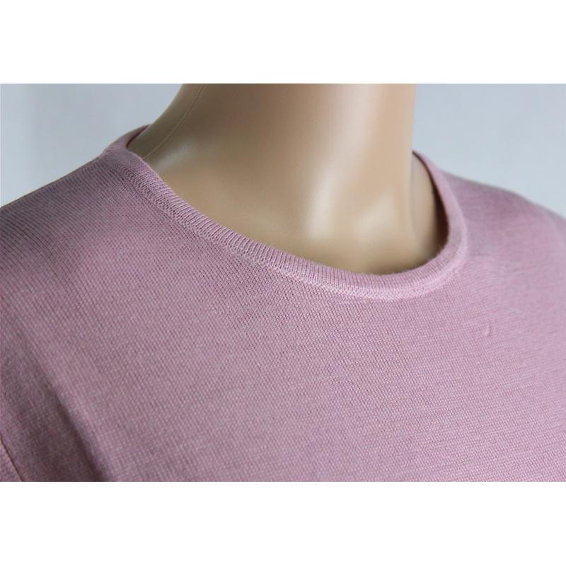 MAGLIA DONNA PARICOLLO.LANA MERINOS 80% MADE IN ITALY S-M-L-XL-XXL ROSA