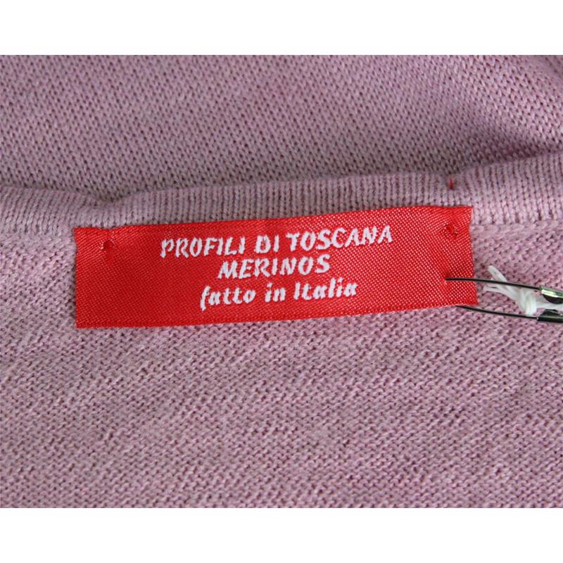MAGLIA DONNA PARICOLLO.LANA MERINOS 80% MADE IN ITALY S-M-L-XL-XXL ROSA