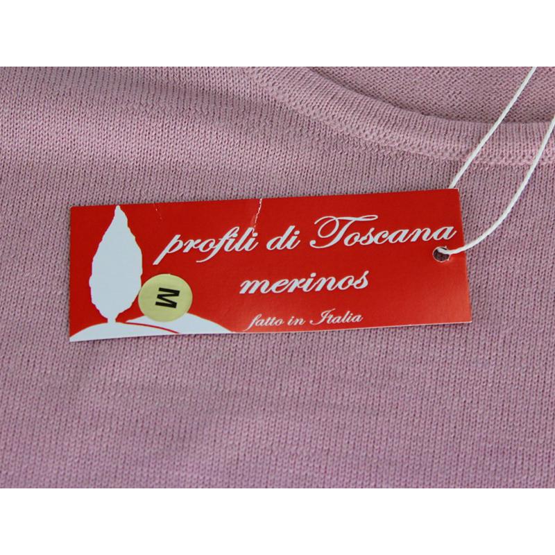 MAGLIA DONNA PARICOLLO.LANA MERINOS 80% MADE IN ITALY S-M-L-XL-XXL ROSA