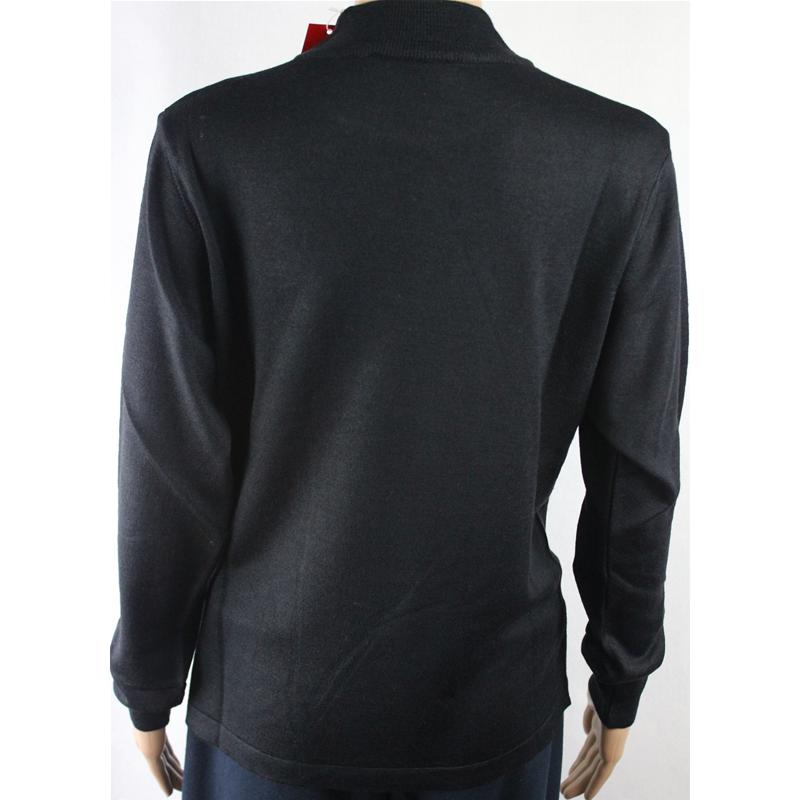 MAGLIA DONNA MEZZOCOLLO.LANA MERINOS 80% LUPETTO MADE IN ITALY NERO